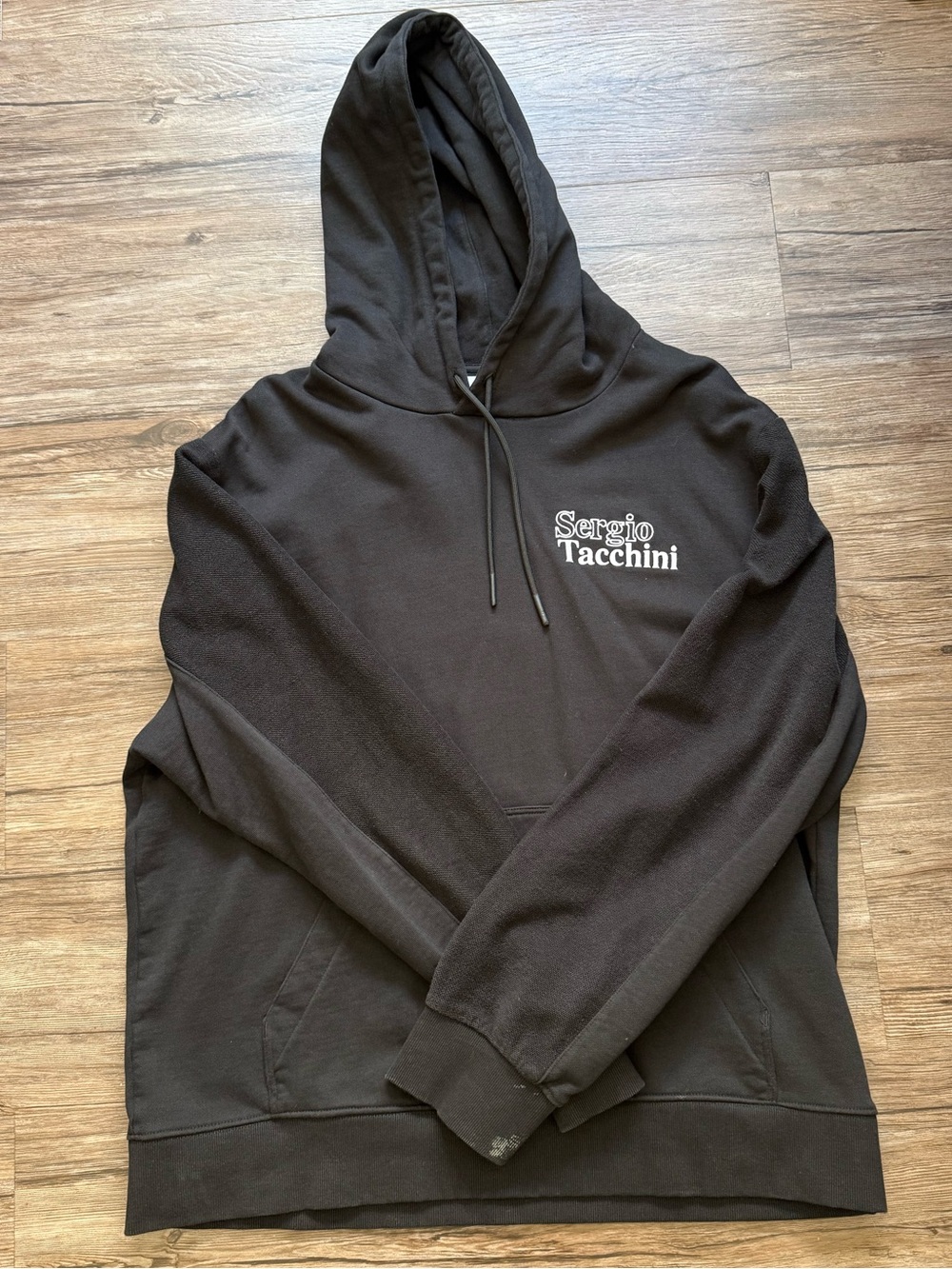 Sergio Tacchini Black Pullover Hoodie with Logo